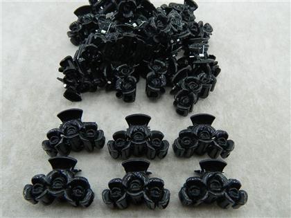 Toptan Mandal Toka Üç Çiçek Modeli Siyah Renkli